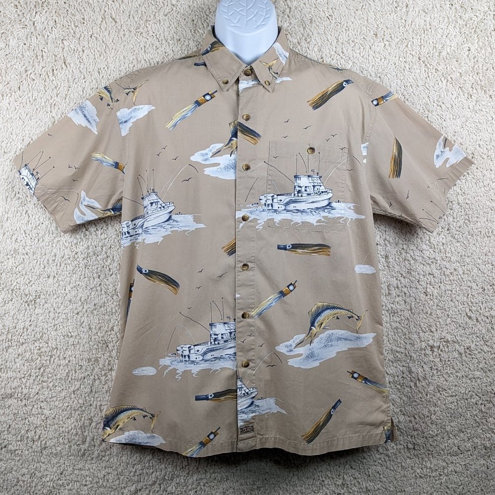 GPS* Men's Short Sleeve Button Down Straight Hem Chest Pocket Shirt~ Size Medium